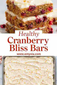 Healthy Gluten-Free Cranberry Bliss Bars