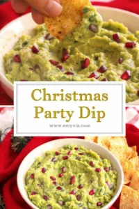 Festive Grinch Guacamole with Pomegranate