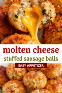 Molten Cheese Stuffed Sausage Balls Recipe