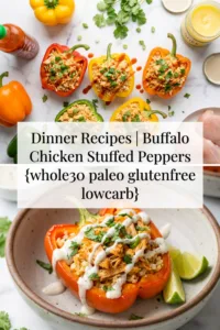 Buffalo Chicken Stuffed Peppers Whole30