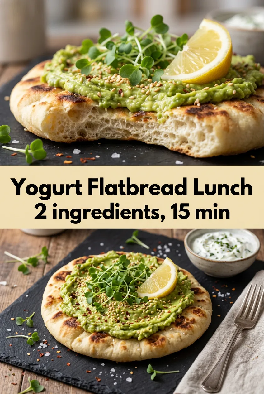 High-Protein Lunch: 2-Ingredient Greek Yogurt Flatbread