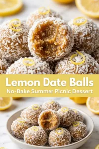 no bake lemon coconut date balls picnic