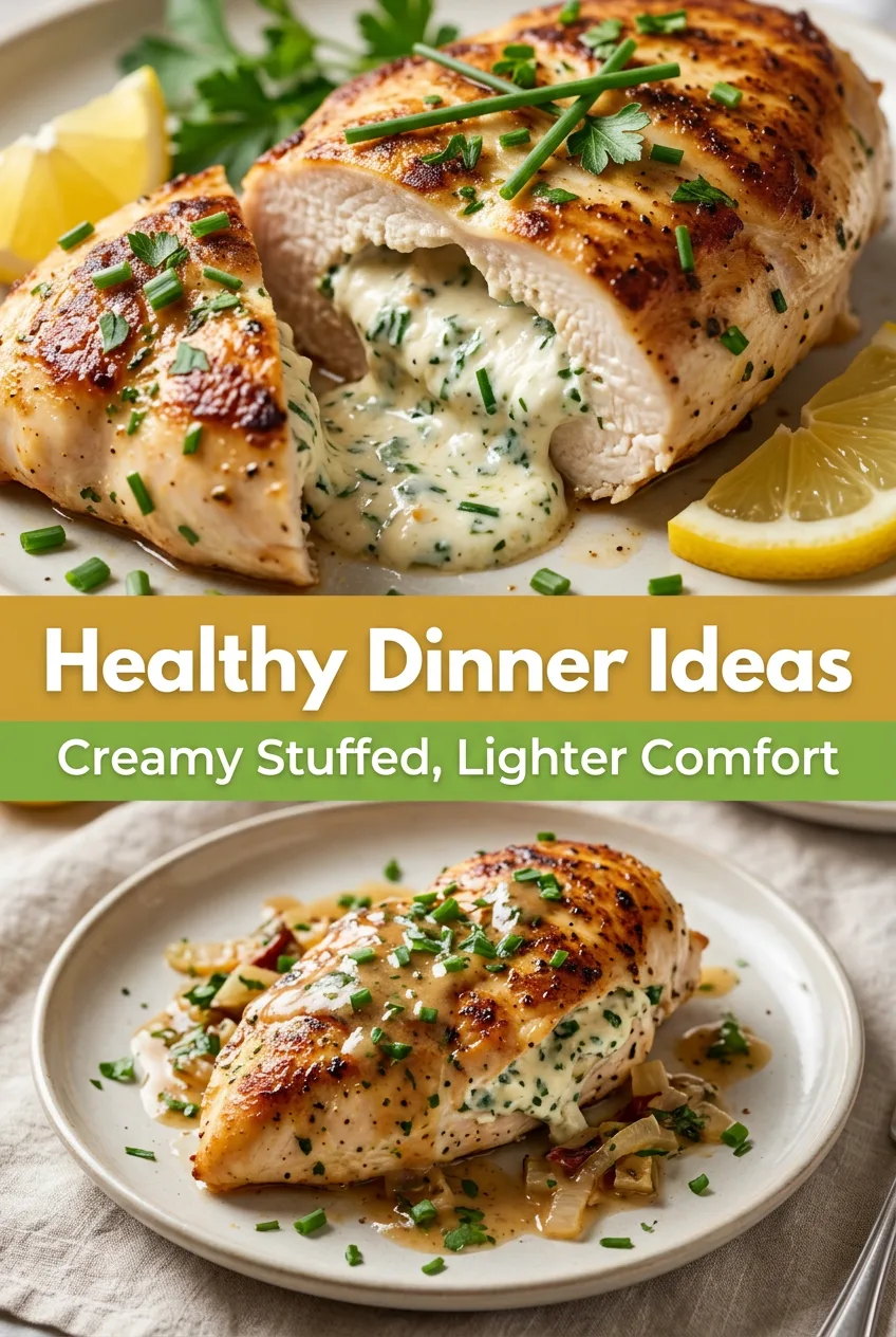 Healthy Dinner Ideas: Creamy Herb Cream Cheese Stuffed Chicken