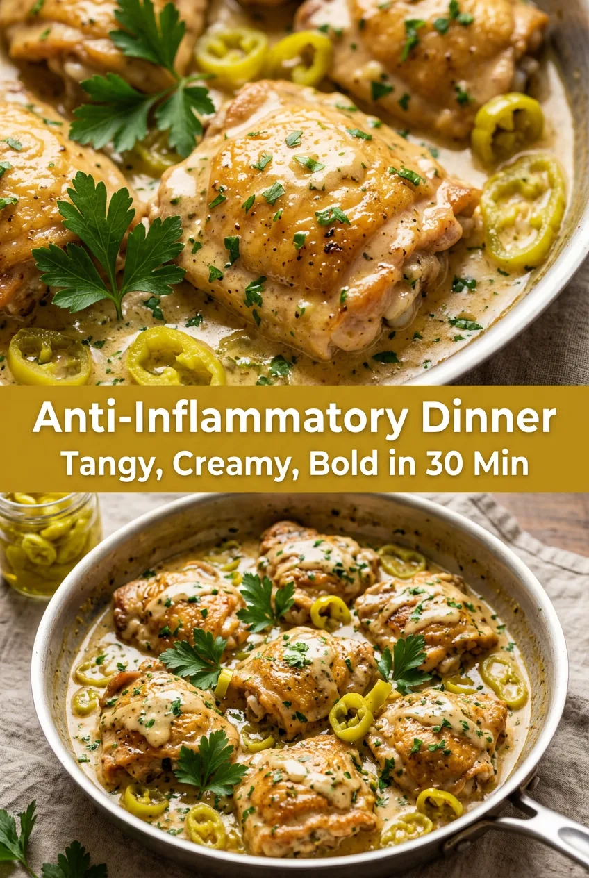Anti-Inflammatory Dinner: Creamy Pepperoncini Chicken Skillet
