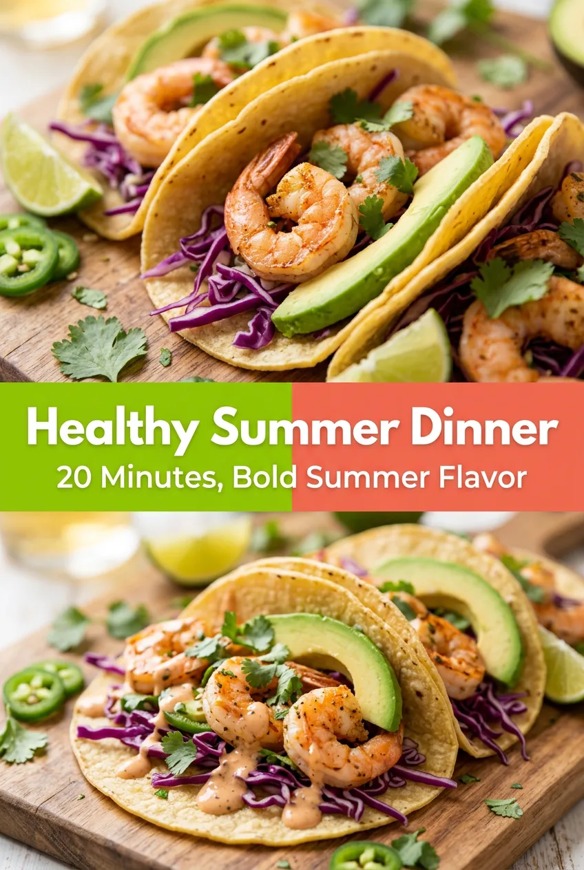 Healthy Summer Dinner: Crispy Cilantro Lime Shrimp Tacos