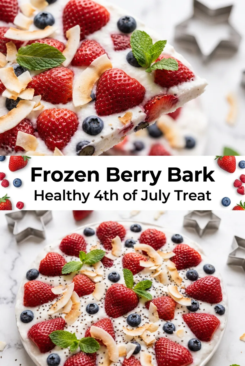 4th of July Desserts: No-Bake Frozen Berry Coconut Bark
