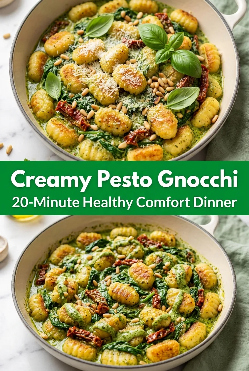 Healthy Comfort Food: Creamy Pesto Gnocchi with Spinach