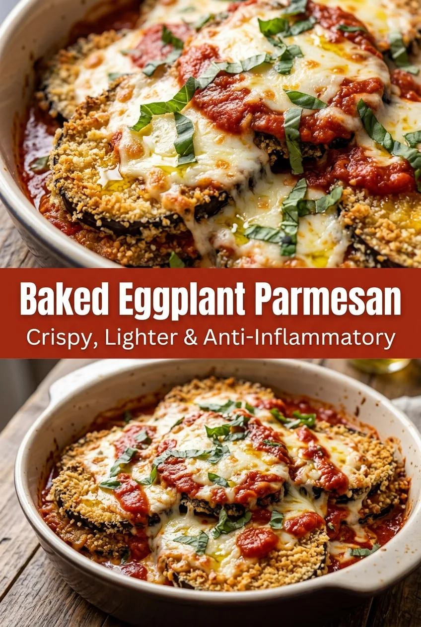 Healthy Dinner Ideas: Lighter Baked Eggplant Parmesan
