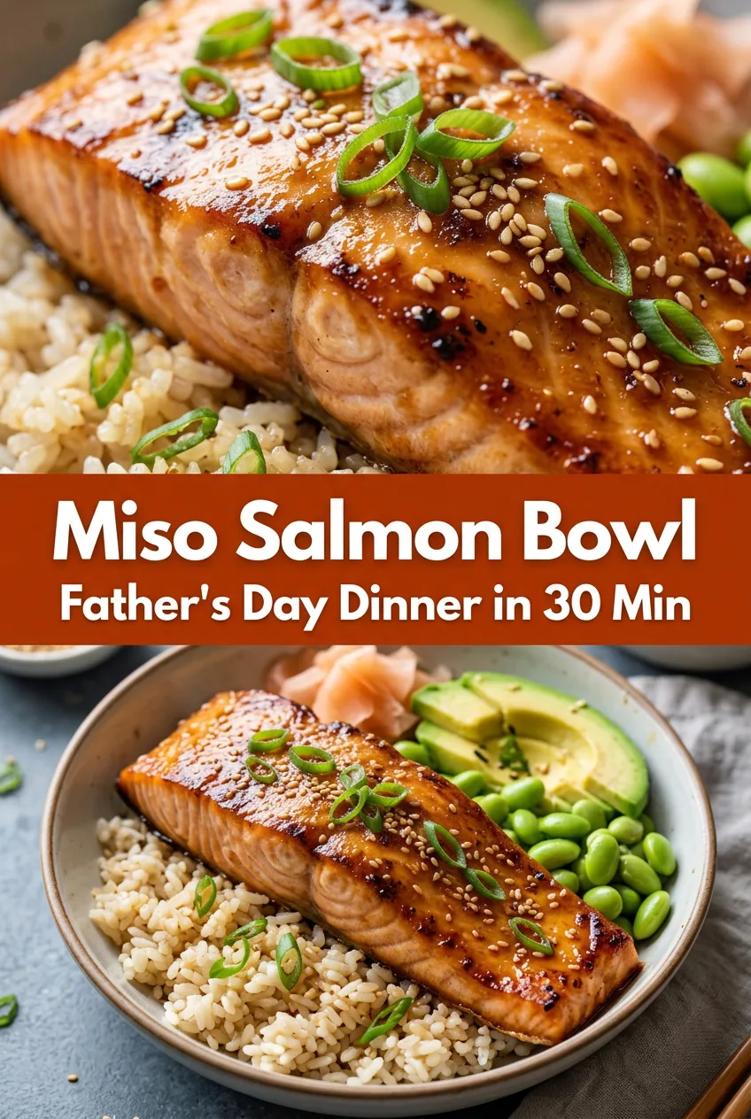 Father's Day Dinner Ideas: Honey Miso Glazed Salmon Bowl