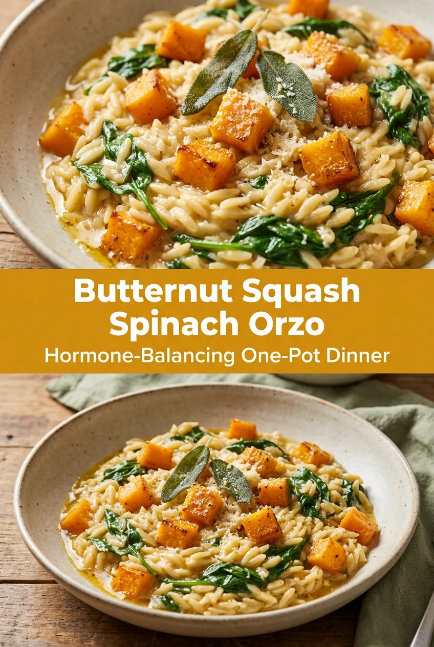 Hormone-Balancing Dinners: Butternut Squash Spinach Orzo