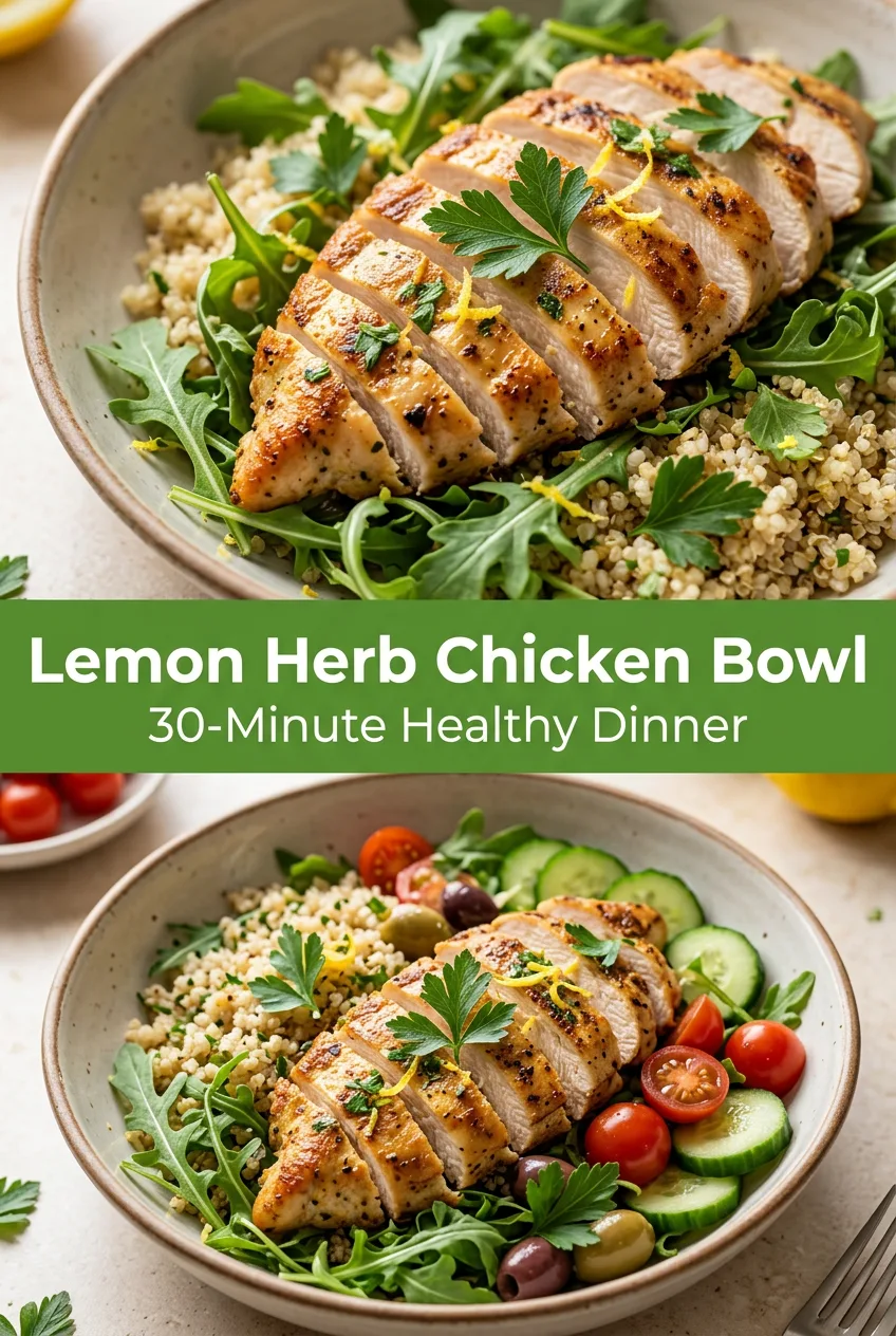 Easy Dinner Ideas: Lemon Herb Chicken Quinoa Bowl