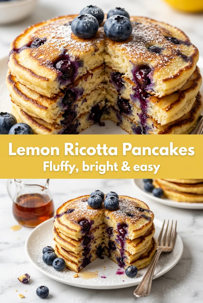 Mother's Day Brunch: Lemon Ricotta Blueberry Pancakes