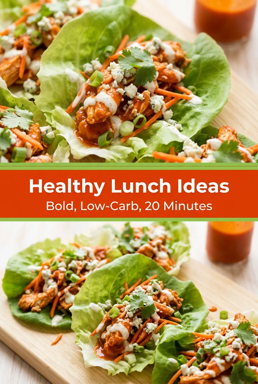 Healthy Lunch Ideas: Low-Carb Buffalo Chicken Lettuce Wraps