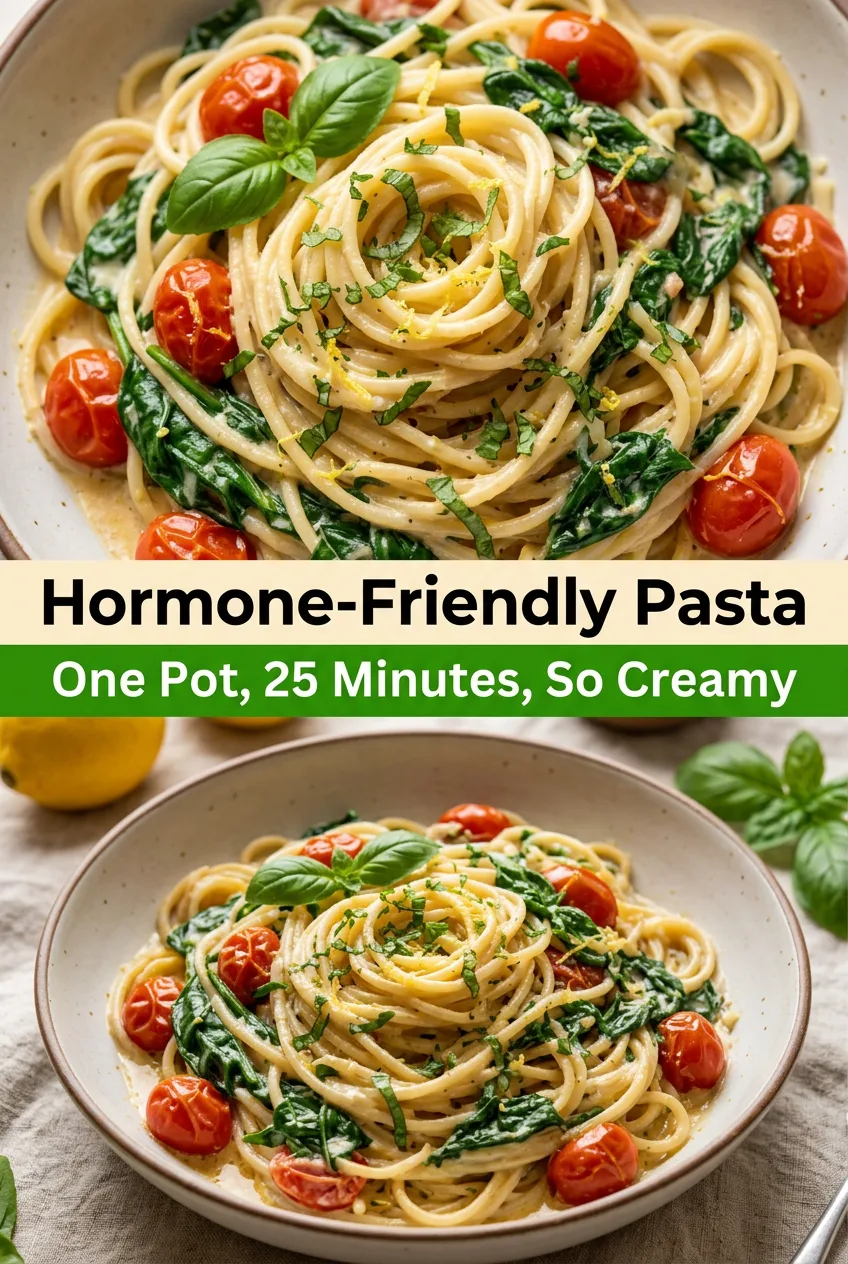 Hormone-Friendly Pasta: One-Pot Creamy Lemon Garlic Pasta