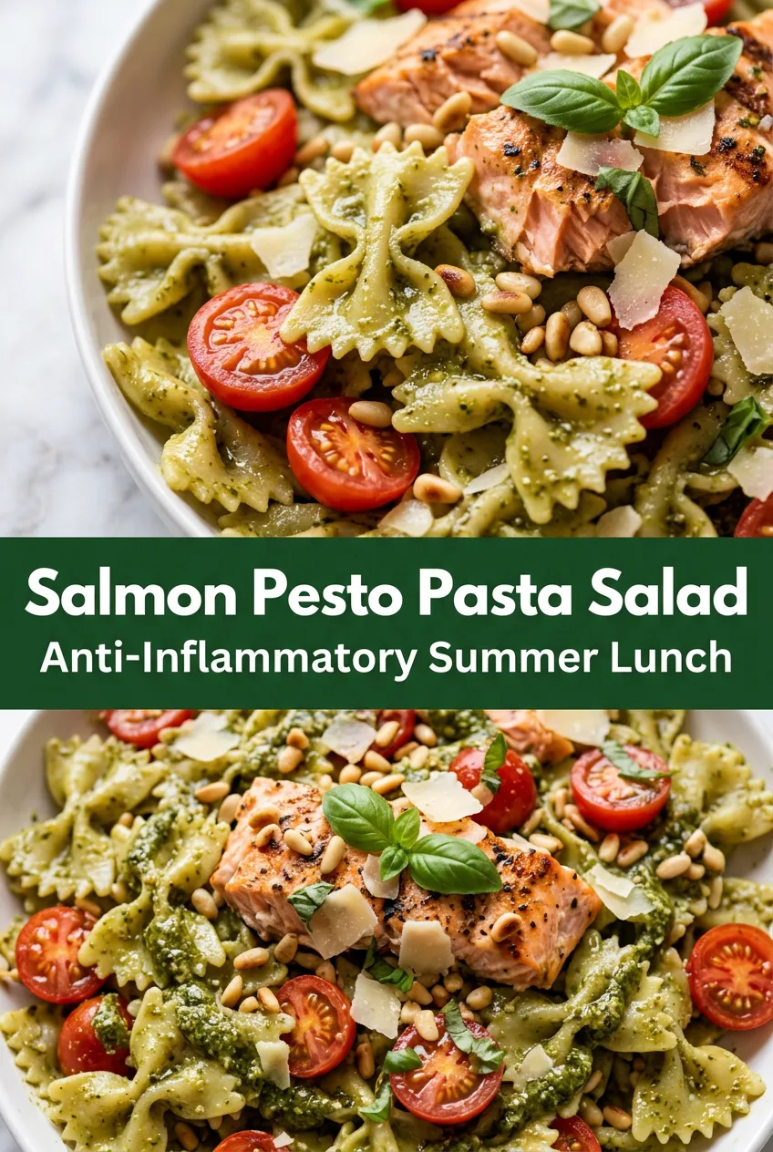 Pesto Pasta Salad: Grilled Salmon Farfalle