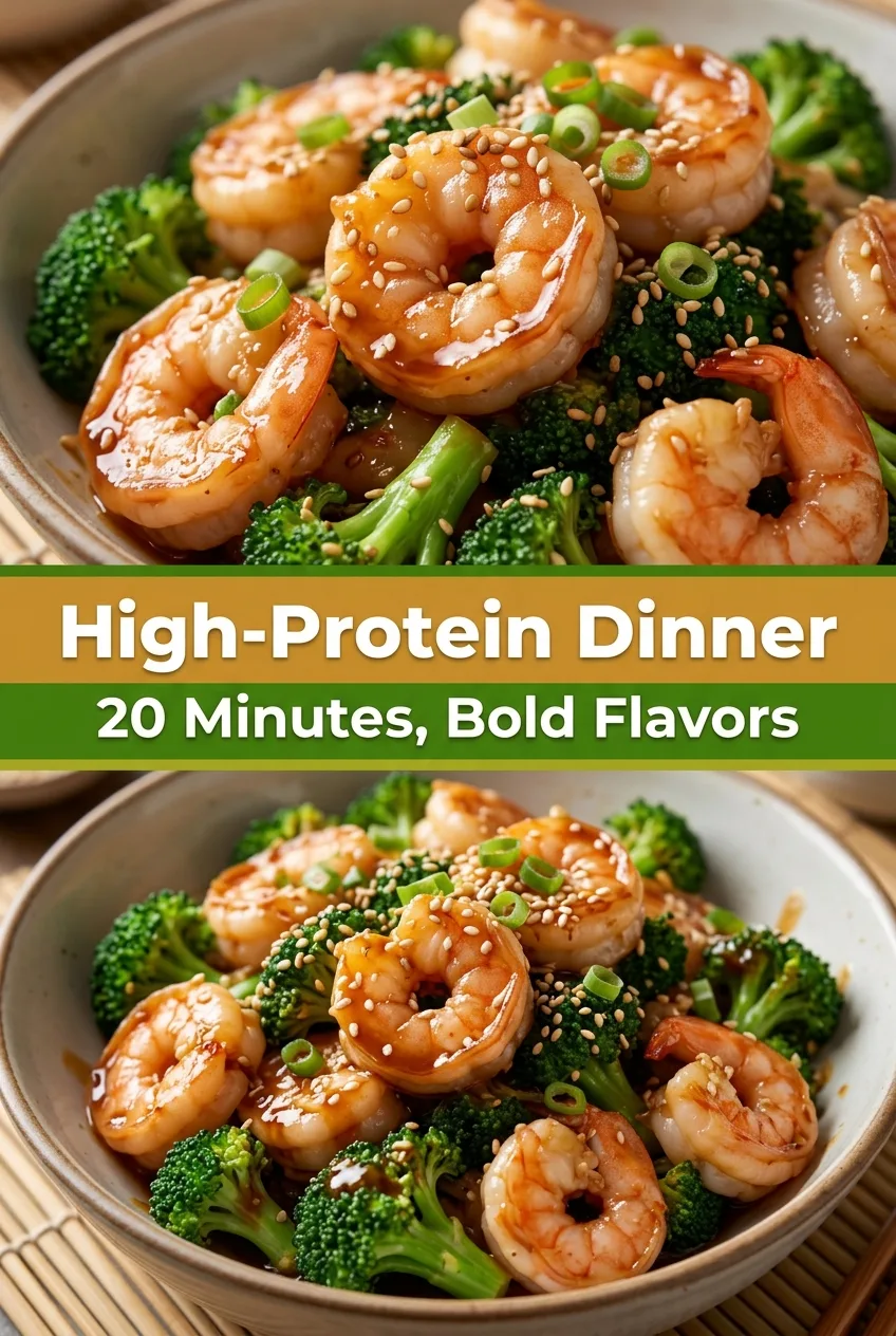 High-Protein Dinners: Shrimp Broccoli Sesame Stir Fry