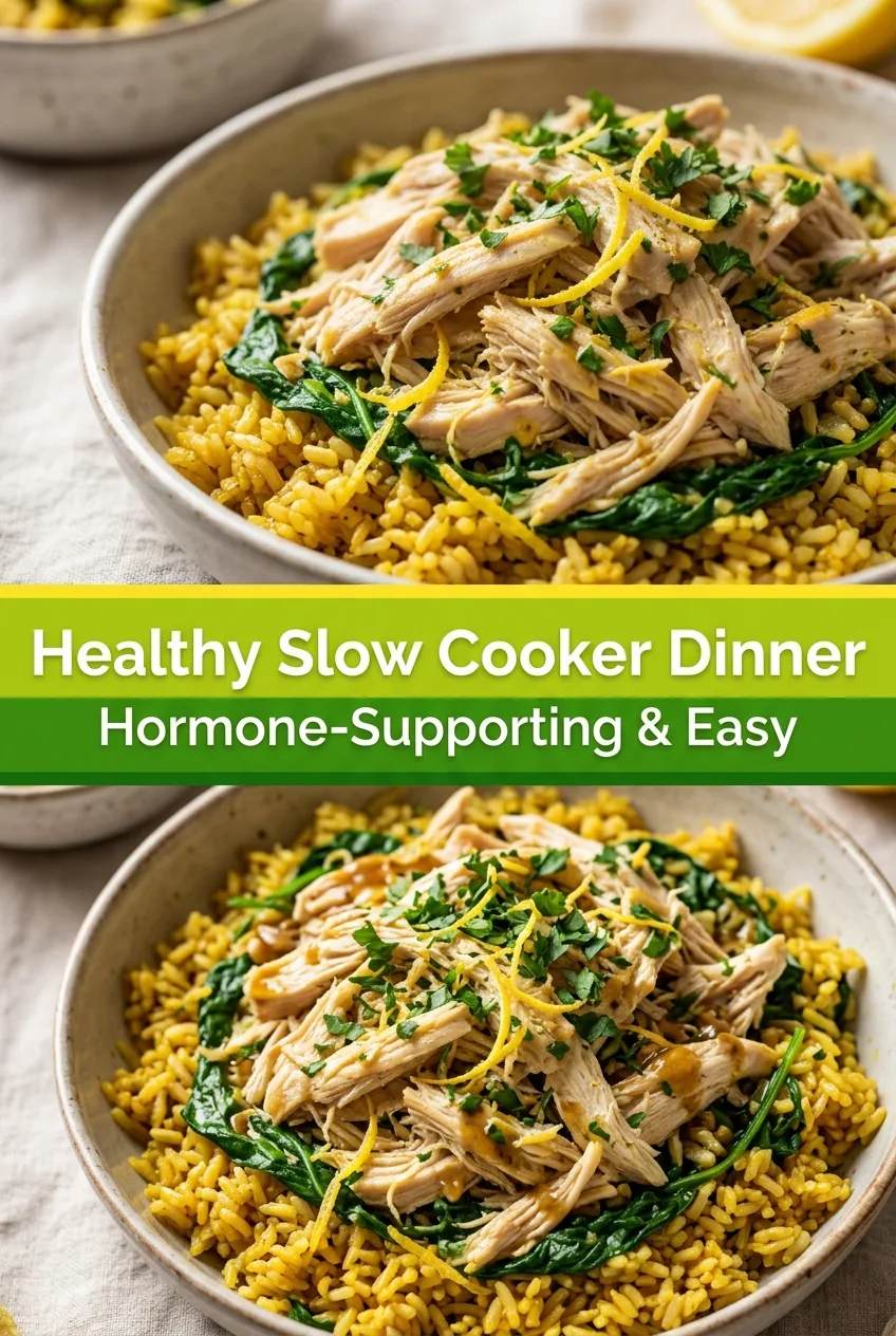 Healthy Dinner Ideas: Slow Cooker Lemon Herb Chicken Rice