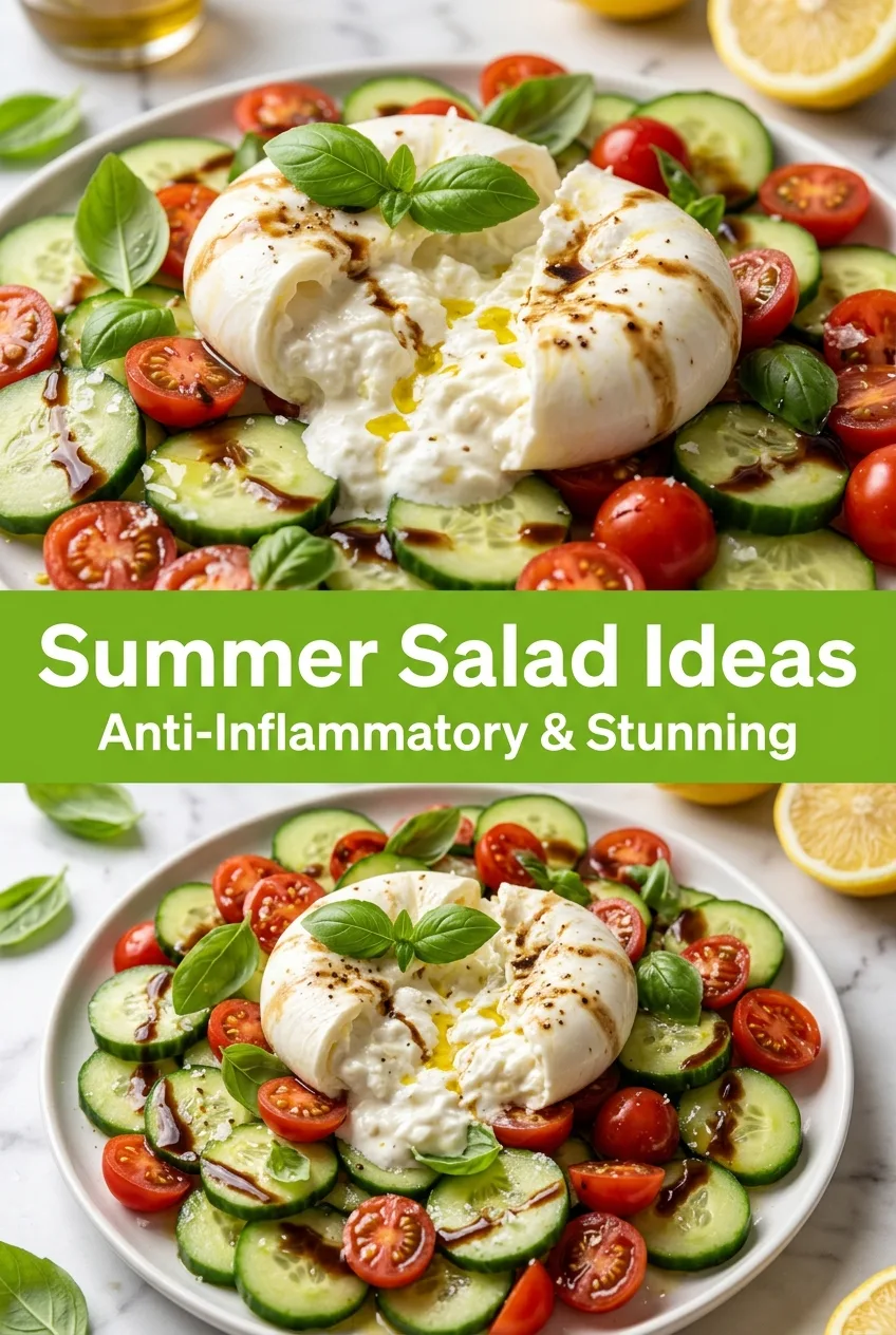 Summer Salad Ideas: Cucumber Caprese Salad with Burrata